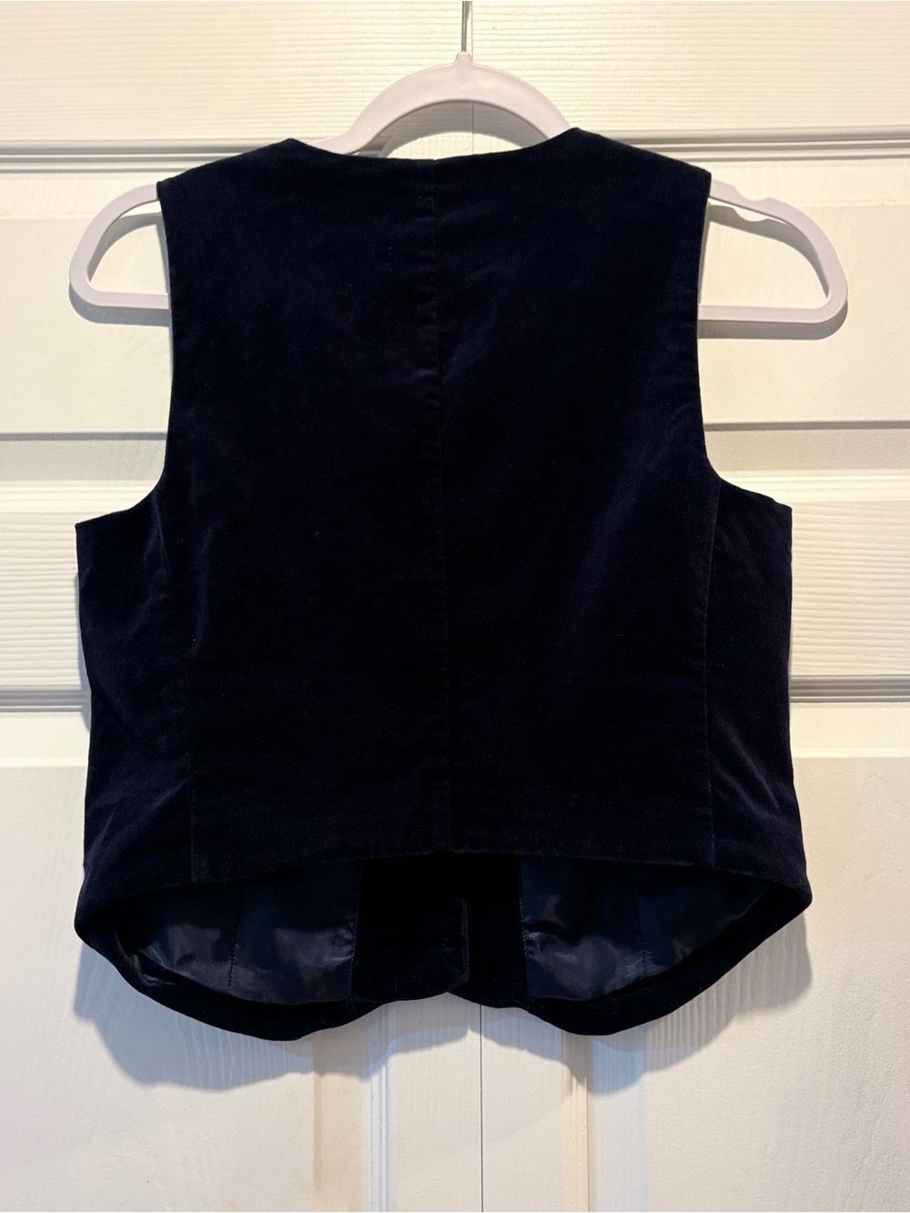 GAP Velvet Button Vest Waistcoat Navy Blue Office Tailored Layering Sz S - Picture 2 of 12